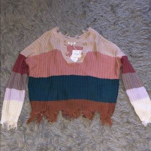 Women’s cropped off the shoulder sweater